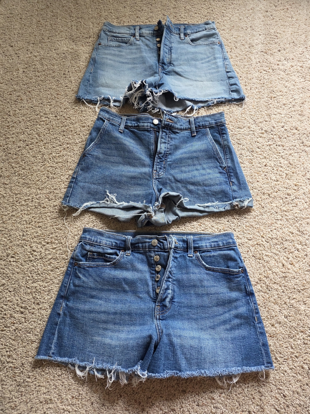 Old Navy Size 10 Denim Cutoff Shorts Bundle — 3 Pairs